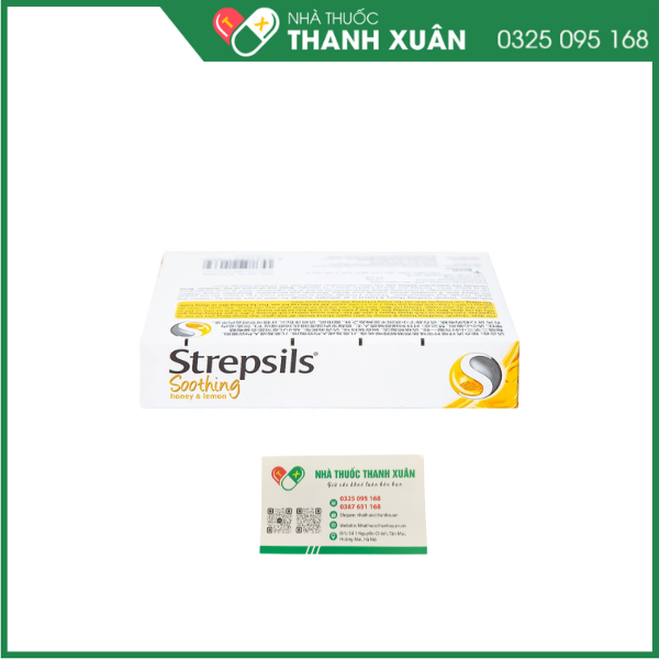 Strepsils Soothing honey &amp; lemon giảm đau họng dùng cho trẻ em và người lớn